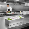 Stainless Steel 4 Compartment Condiment Holder 310x151mm for Efficient Service