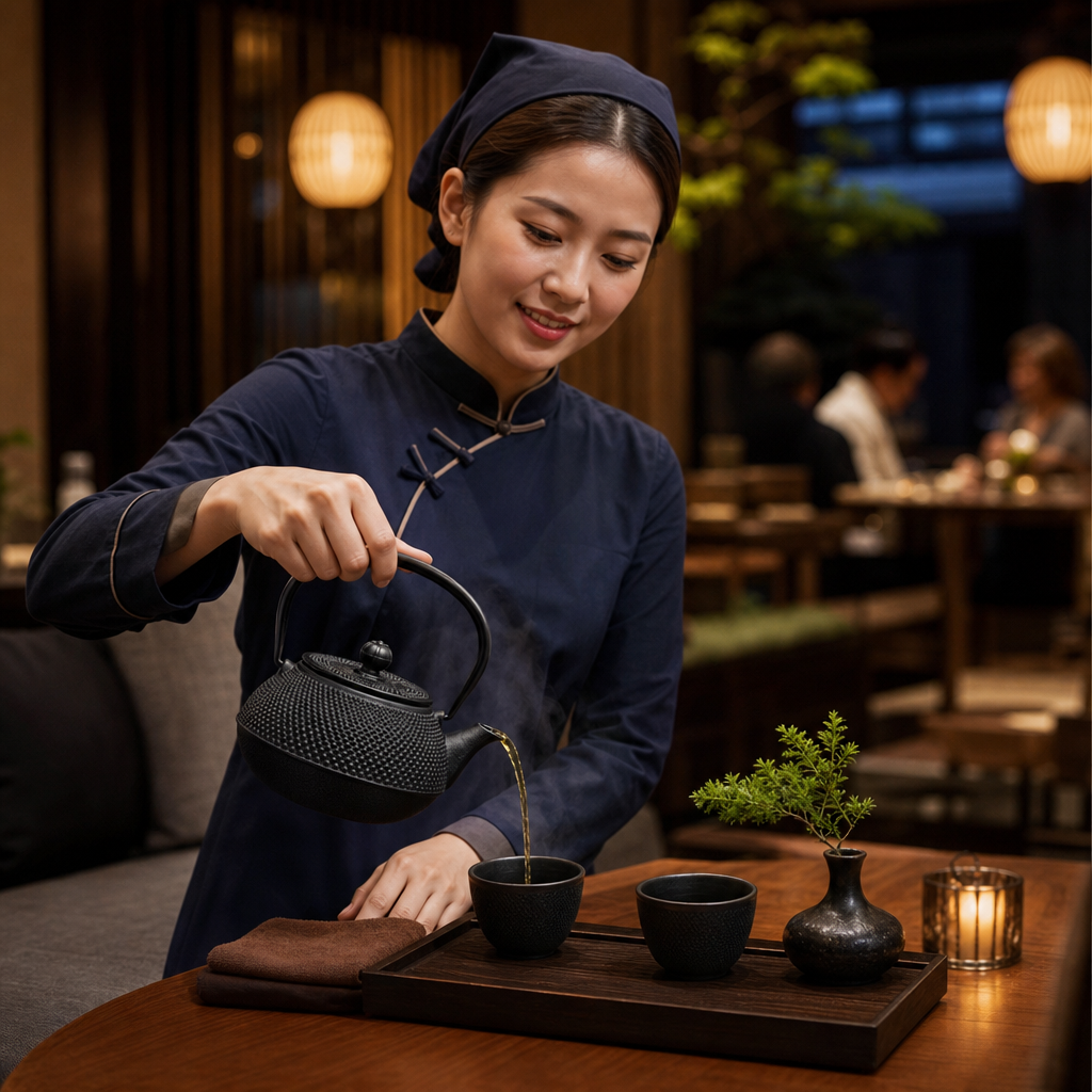 Cast Iron Teapot 0.8L for Stylish Tea Presentation