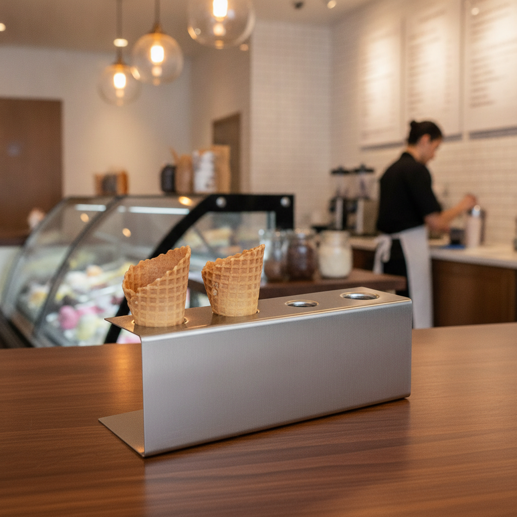 Stainless Steel Ice Cream Cone Holder for Ice Cream Shops