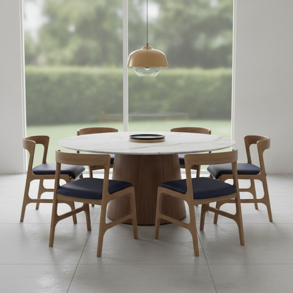 Rubber Wood Dining Chairs 760x480mm for Elegant Seating Areas (Pack of 6)
