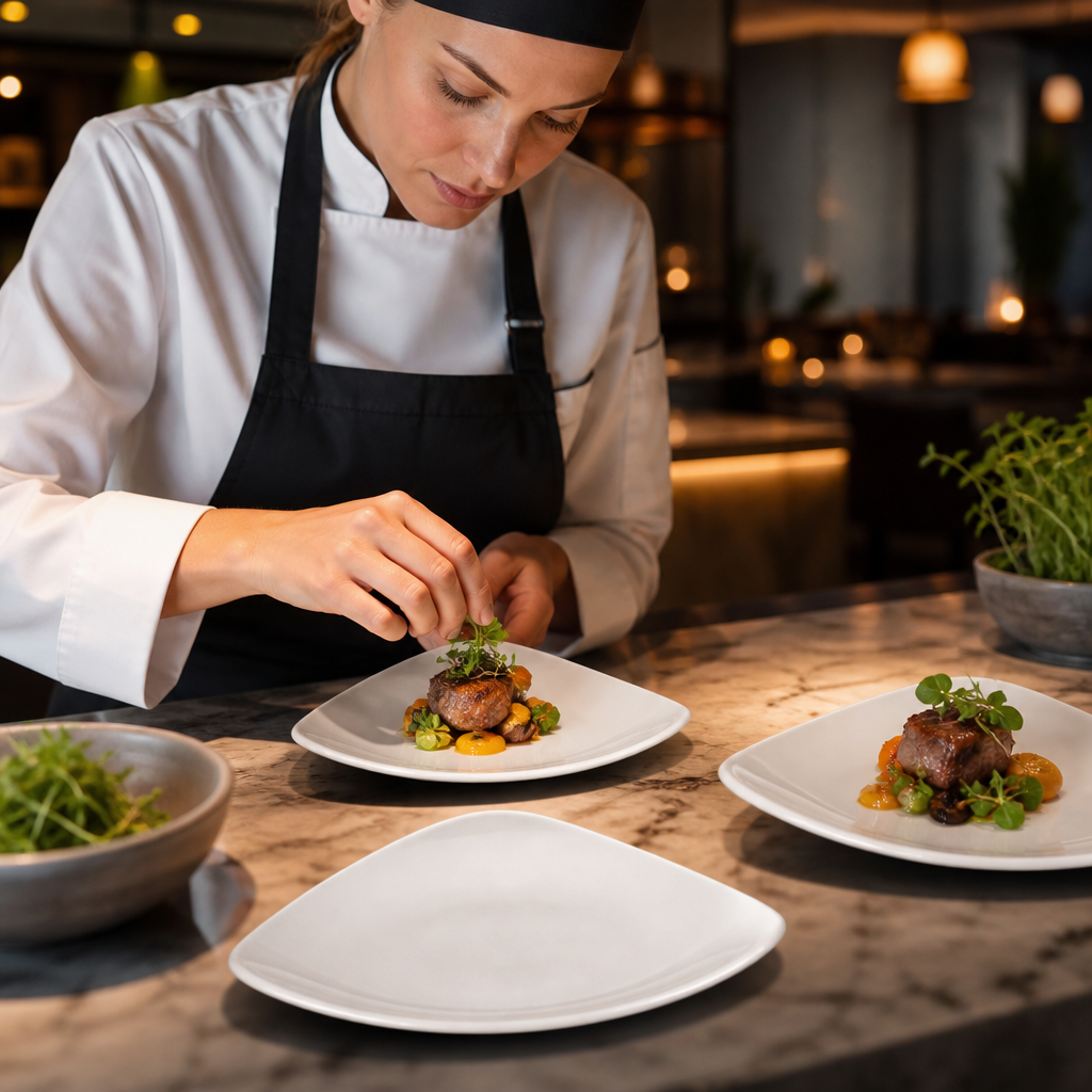 Triangular Plates 192mm Porcelain for Contemporary Food Presentation (Pack of 12)