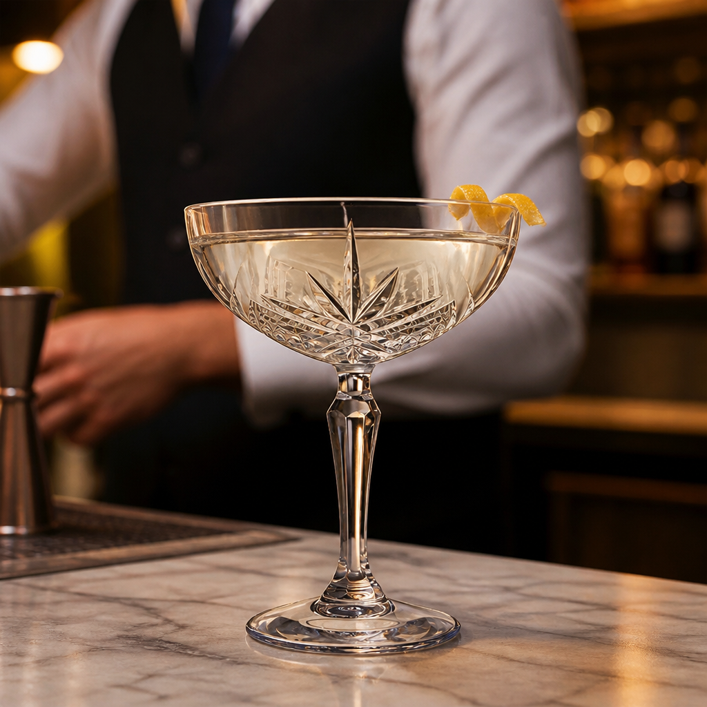 Clear Glass Coupe Saucers 250ml for Trendy Bars (Pack of 12)