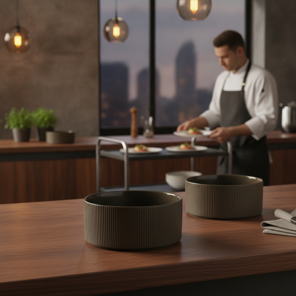 Porcelain Bowl Brown 2.5L for Catering & Hospitality
