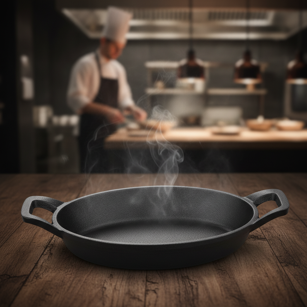 Cast Iron Oval Eared Dish 150mm for Oven-to-Table Service