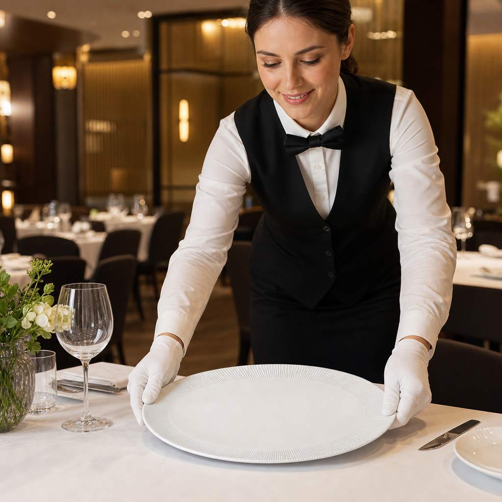 Oval Plates x Embossed 350 267mm Porcelain for Restaurants (Pack of 12)