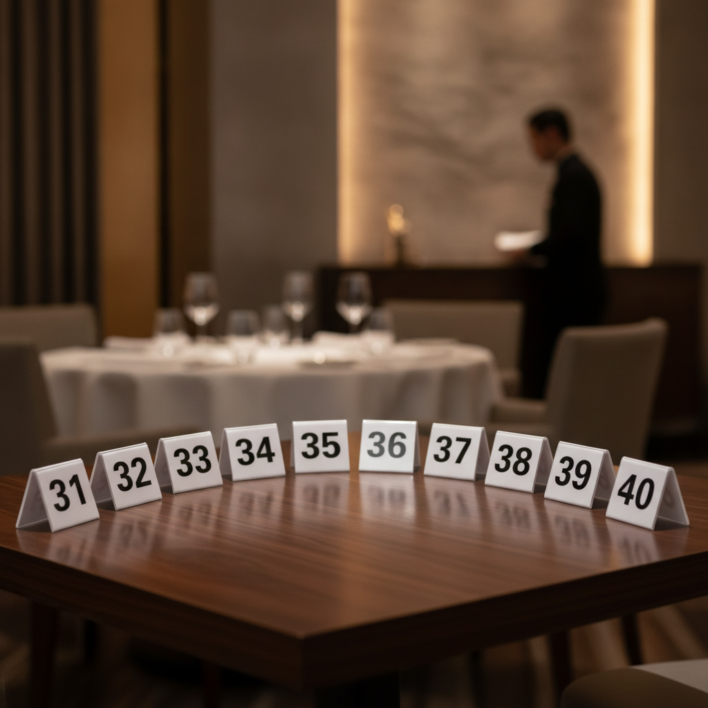 Perspex Table Numbers 31-40 for Restaurants & Events (Pack of 10)