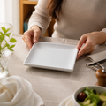 Square Porcelain Plates 180mm for Casual Dining