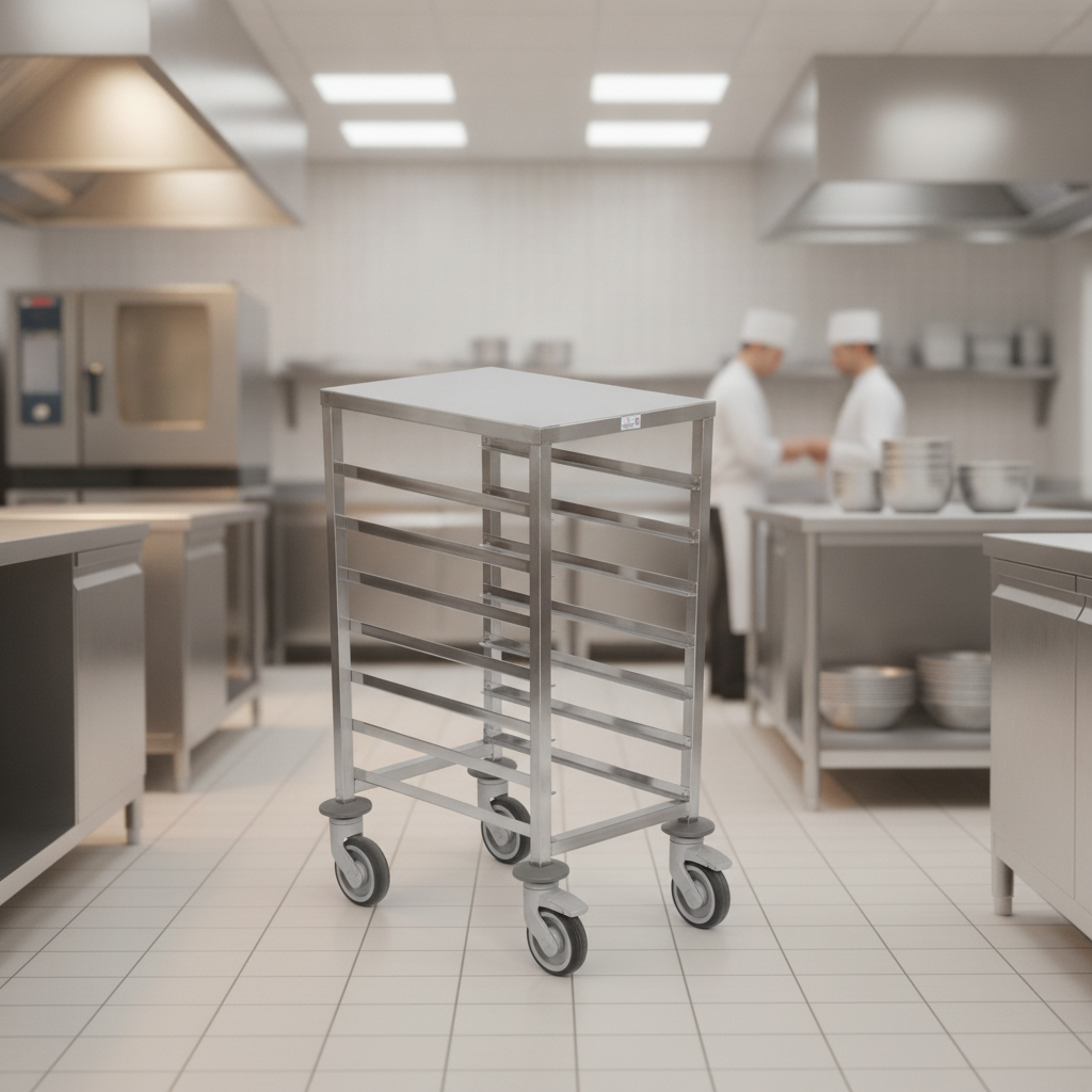 Stainless Steel Gastronorm Racking Trolley 7 Level for Commercial Use