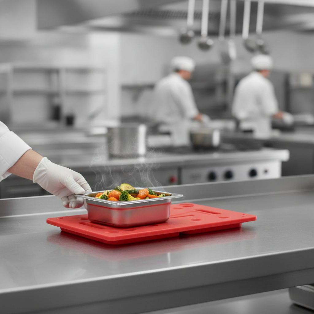Polyethylene Hot Plate for Food Transport (Red) for Catering & Hospitality