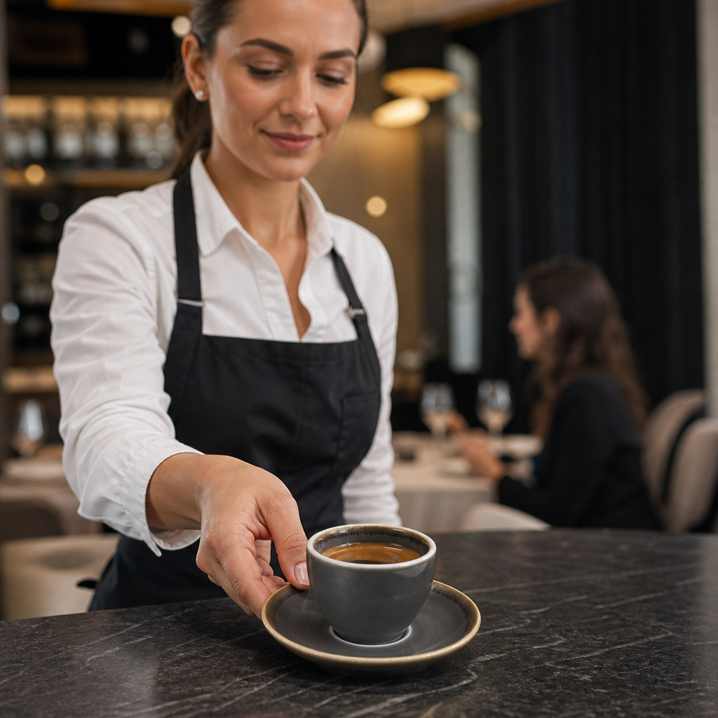 Espresso Saucers Grey Porcelain for Artisan Presentation (Pack of 6)