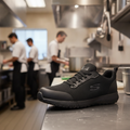 Mesh Slip Resistant Trainers Black for Commercial Kitchens