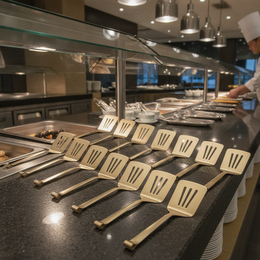 Stainless Steel Champagne Spatulas 280mm for Buffet Presentation (Pack of 10)