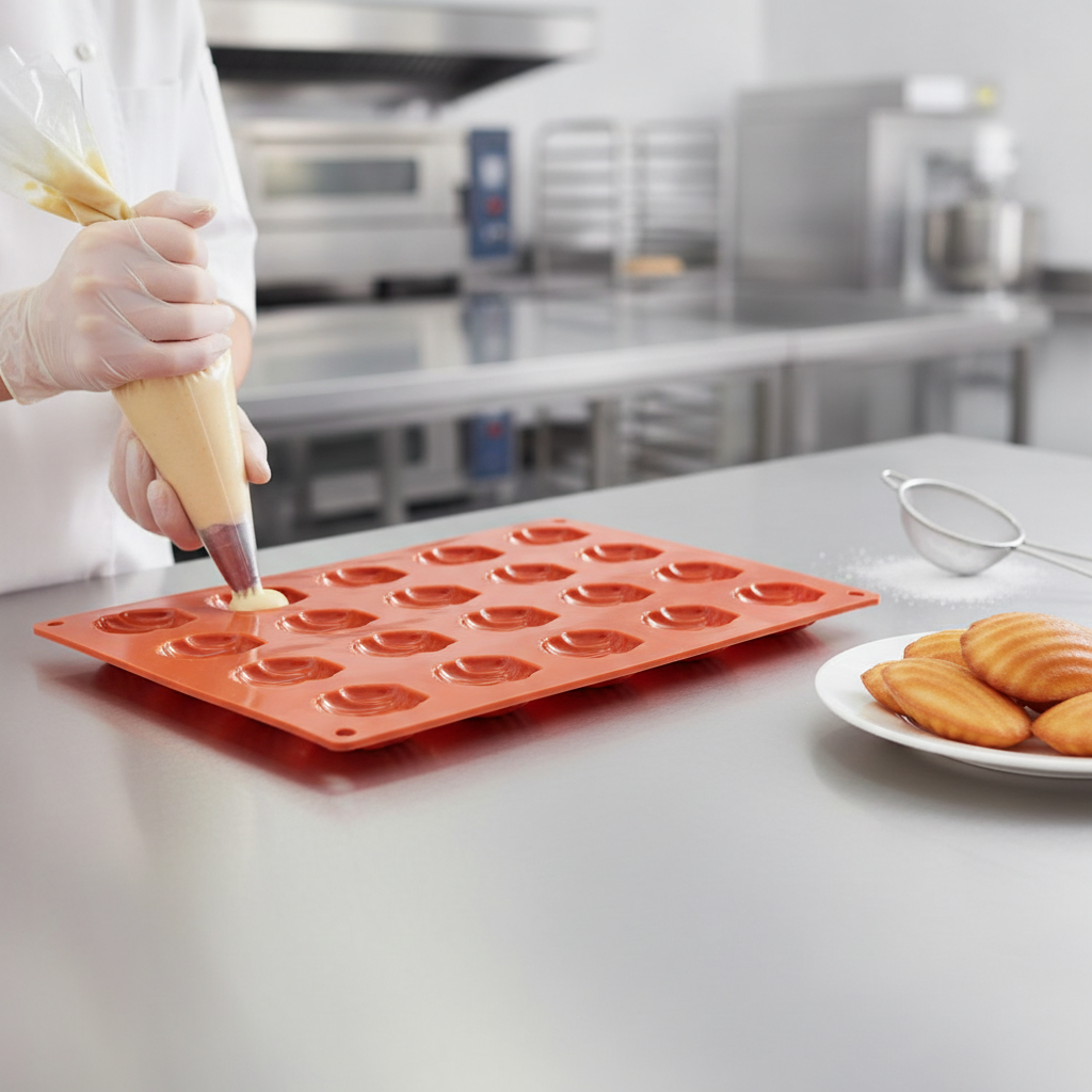 Silicone Non-Stick Mini Madeleine Mould for Bakeries (20 Cup)