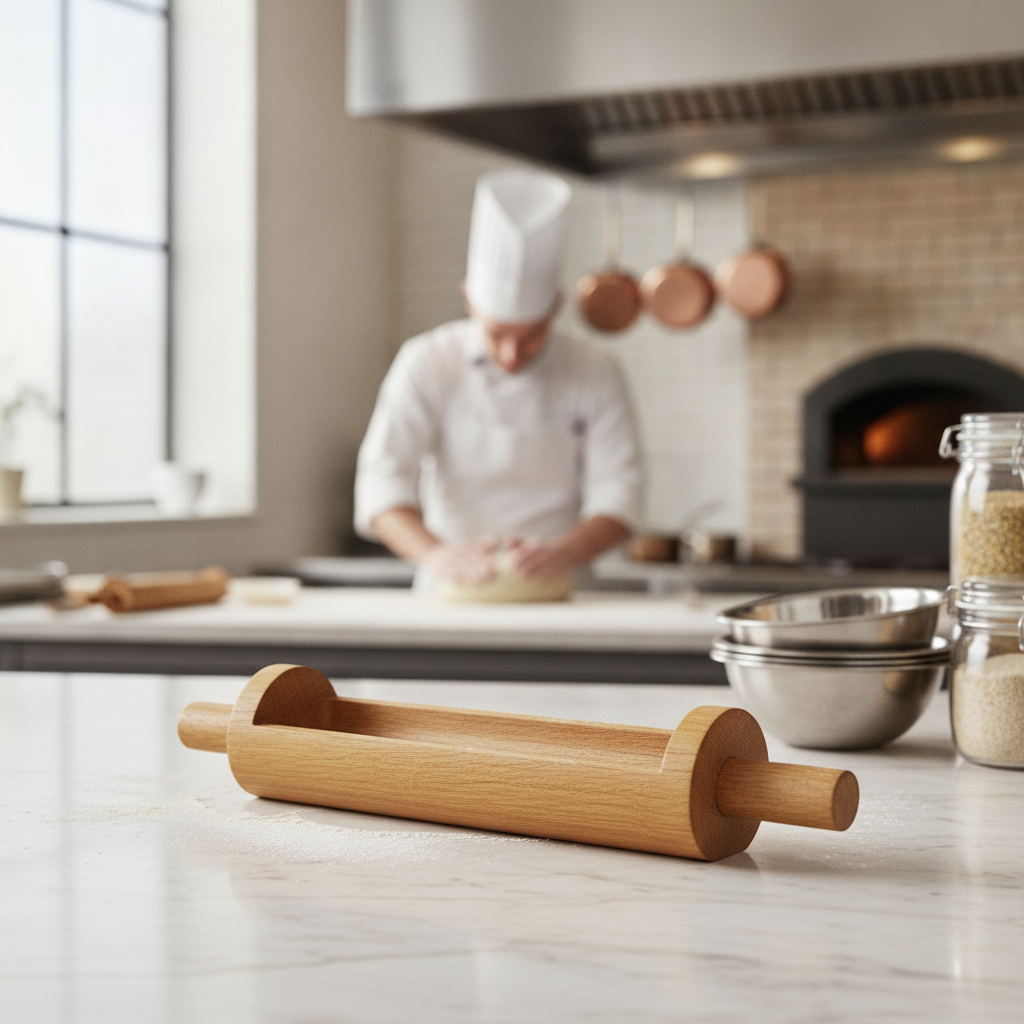 Wood Oak Rolling Pin 360mm for Baking Tasks
