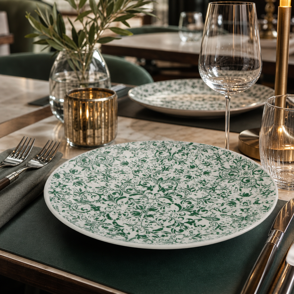 Legacy Coupe Plates 255mm Teal Ceramic for Casual Dining (Pack of 12)
