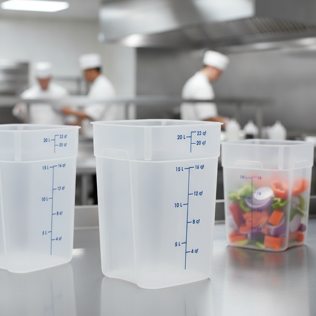 Polypropylene CamSquare Food Storage Container 20.8L for Commercial Kitchens