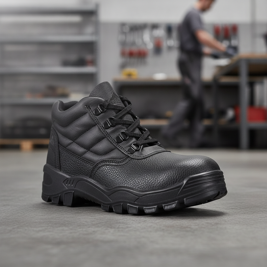 Leather Black Protector Boot S1P for Commercial Safety