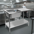 304 Stainless Steel Double Sink Unit 1200mm for Commercial Kitchens