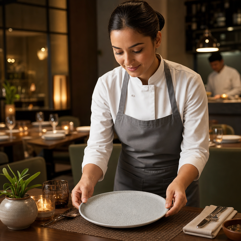Walled Plates 210mm Vitrified Ceramic for Dining (Pack of 6)