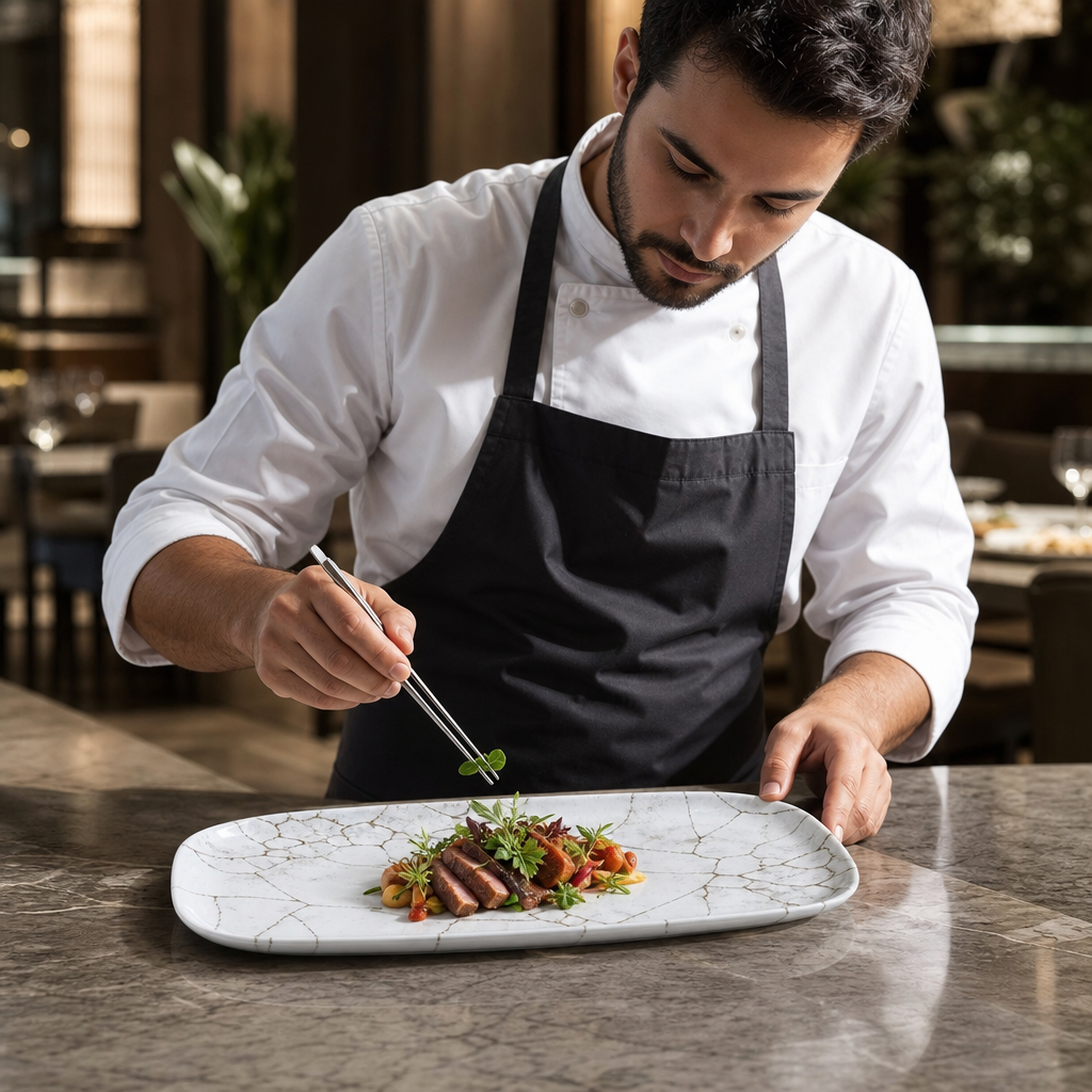 Oblong Plates Grey Vitrified Ceramic for Food Presentation (Pack of 12)