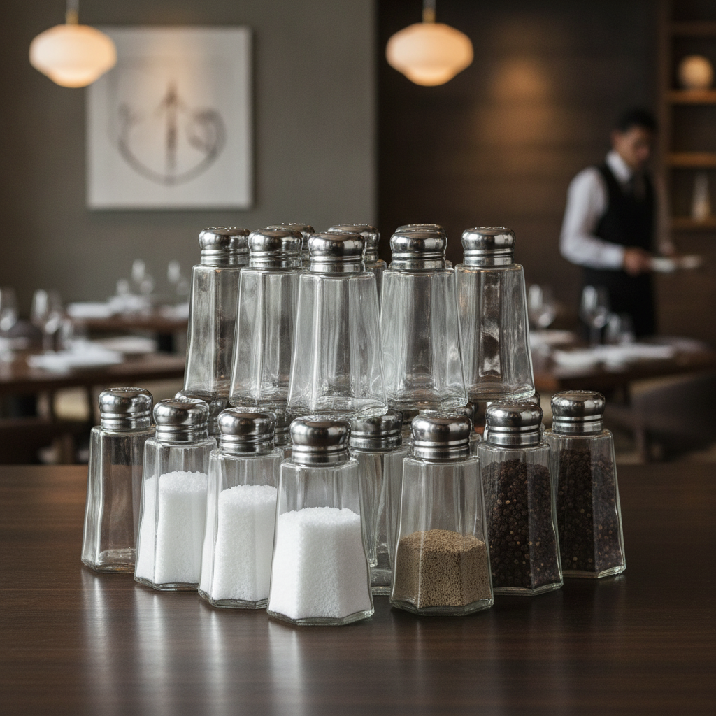 Clear Glass Salt and Pepper Shakers 59ml for Restaurants (Pack of 12)