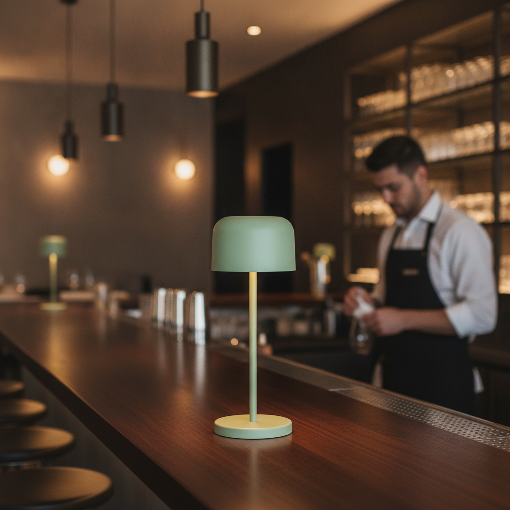 Aluminium Round Dome Table Lamp 200mm for Indoor & Outdoor Use