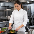 Ladies Fitted Chef Jacket in White for Professional Kitchens