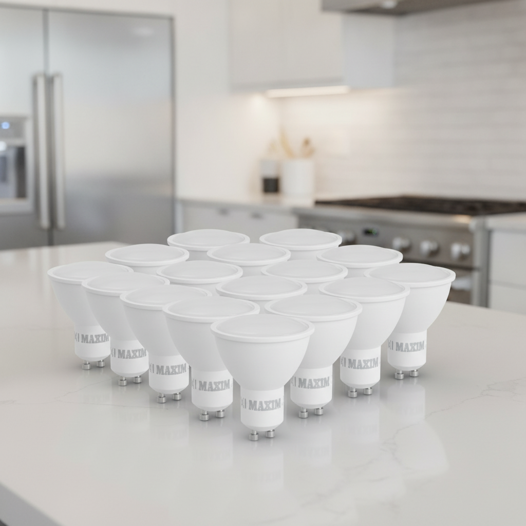 Plastic & Aluminium GU10 LED Bulbs 5W for Kitchens & Workspaces (Pack of 10)