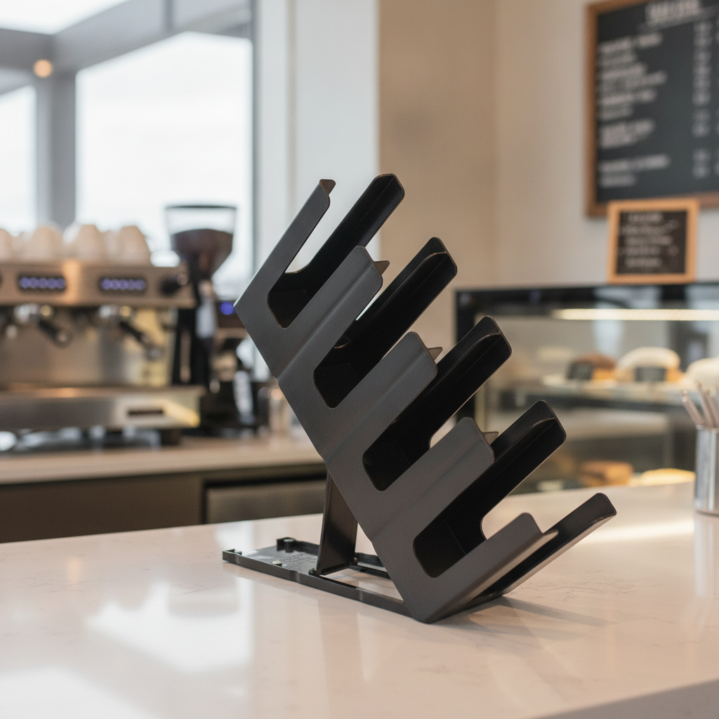 Polypropylene 4-Slot Cup Holder 115x442mm for Coffee Shops