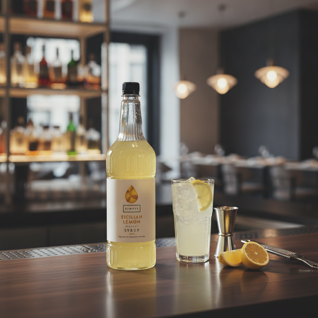 Sicilian Lemon Syrup 1L for Beverage Preparation
