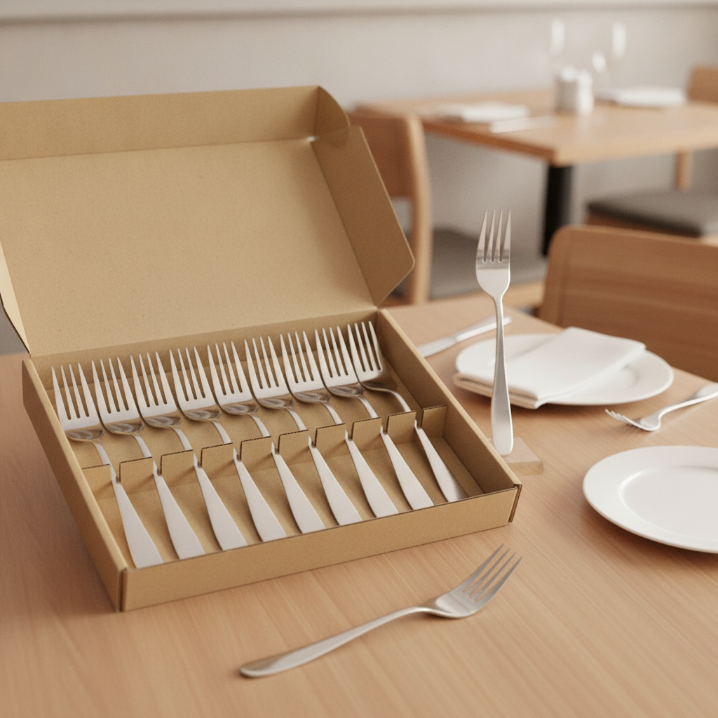 18/0 Stainless Steel Table Forks 201mm for Restaurants & Cafés (Pack of 12)