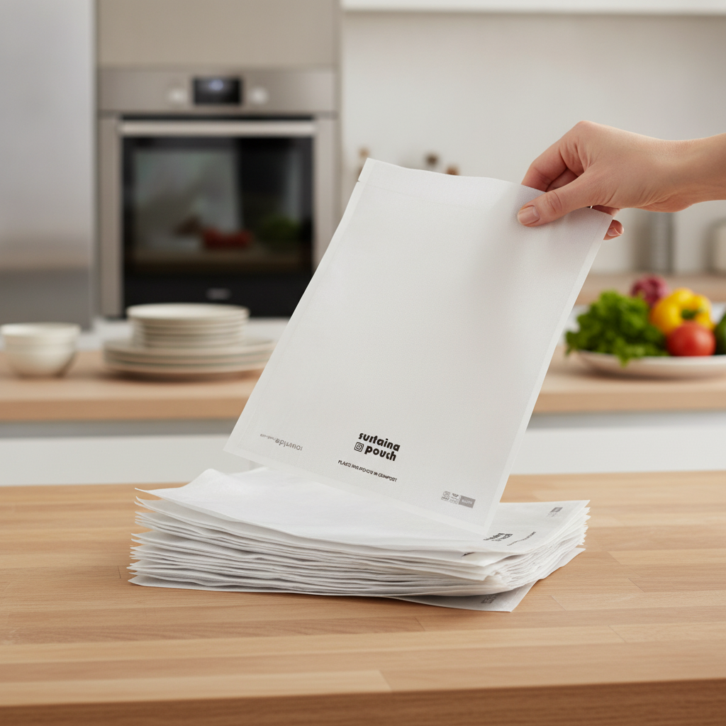 Home Compostable Vacuum Pouches 150x250mm for Food Storage (Pack of 200)
