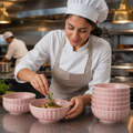 Deep Bowls Peach Porcelain for Creative Chefs (Pack of 6)