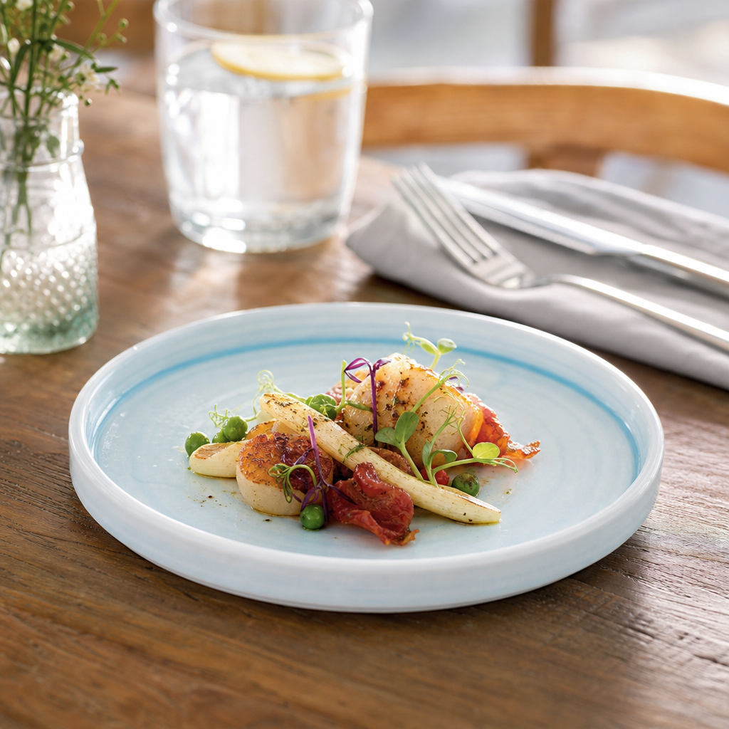 Walled Plates 160mm Vitrified Ceramic for Professional Plating (Pack of 6)