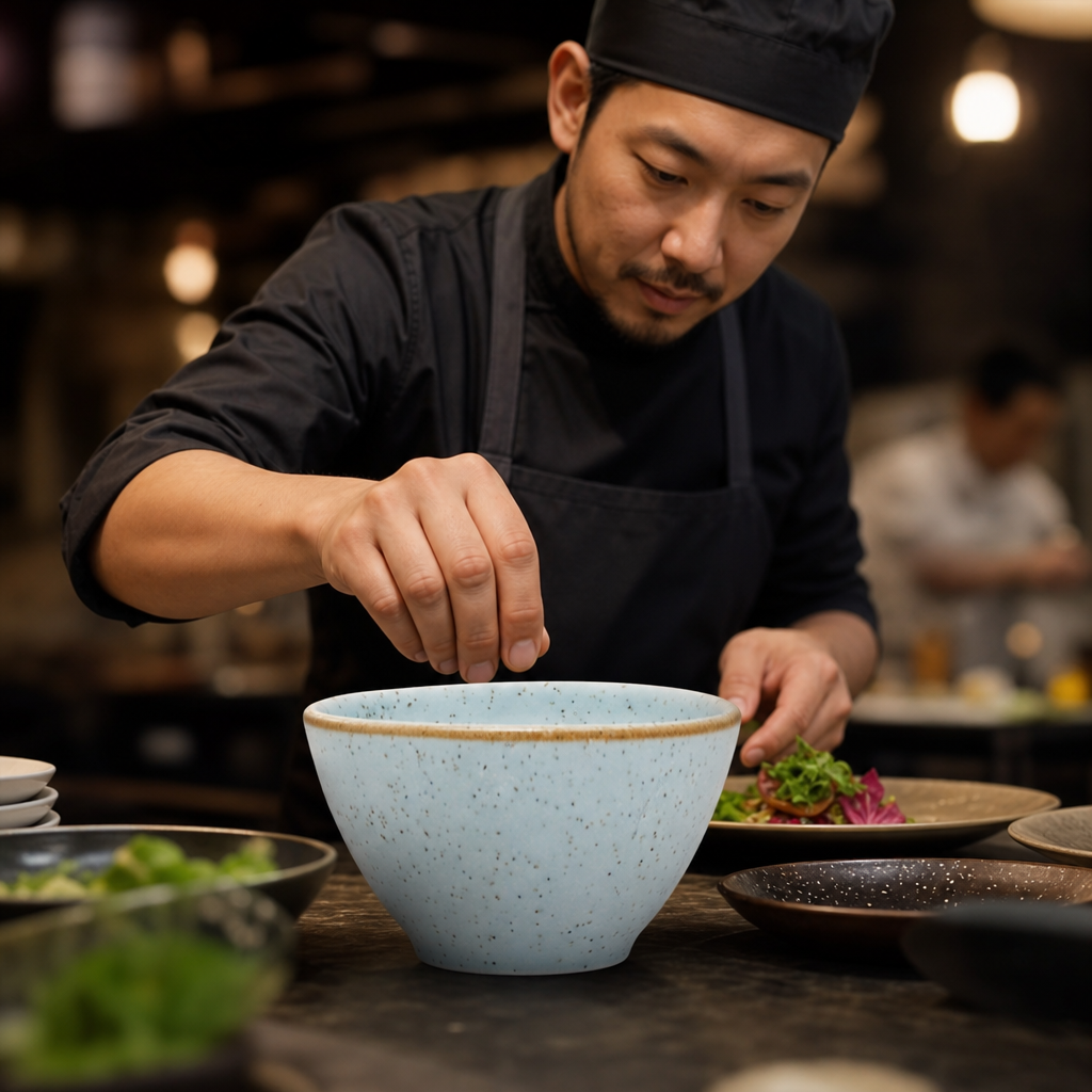 Blue Dipping Pots 600ml Duck Egg Blue Vitrified Ceramic for Hospitality (Pack of 12)