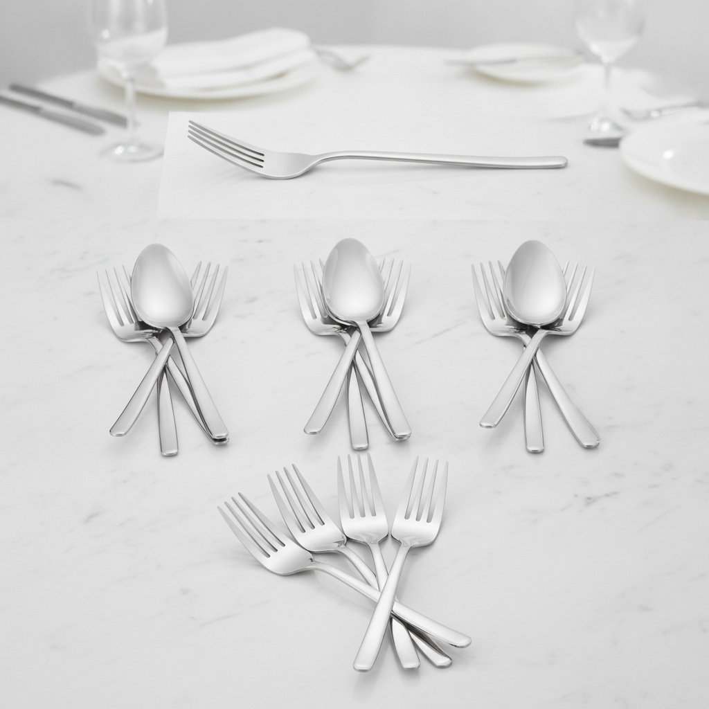 18/0 Stainless Steel Table Forks for Restaurants & Hotels (Pack of 12)