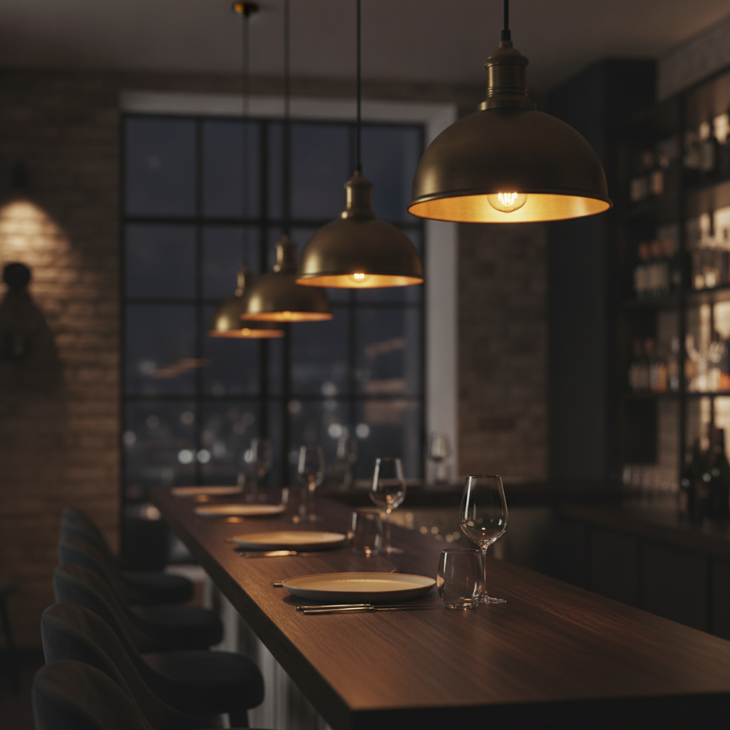 Brass Dome Pendant Light 200mm for Bars & Restaurants