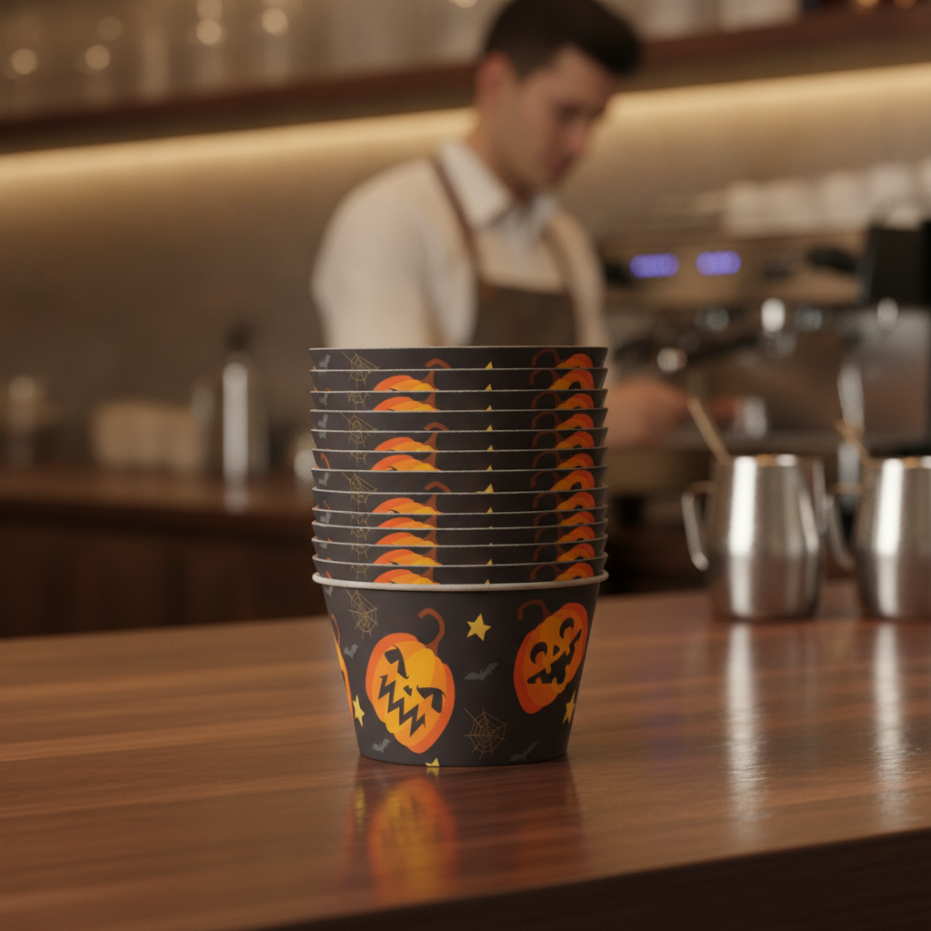 Paper Halloween Cup Sleeves for 12oz Hot Cups (Pack of 100)