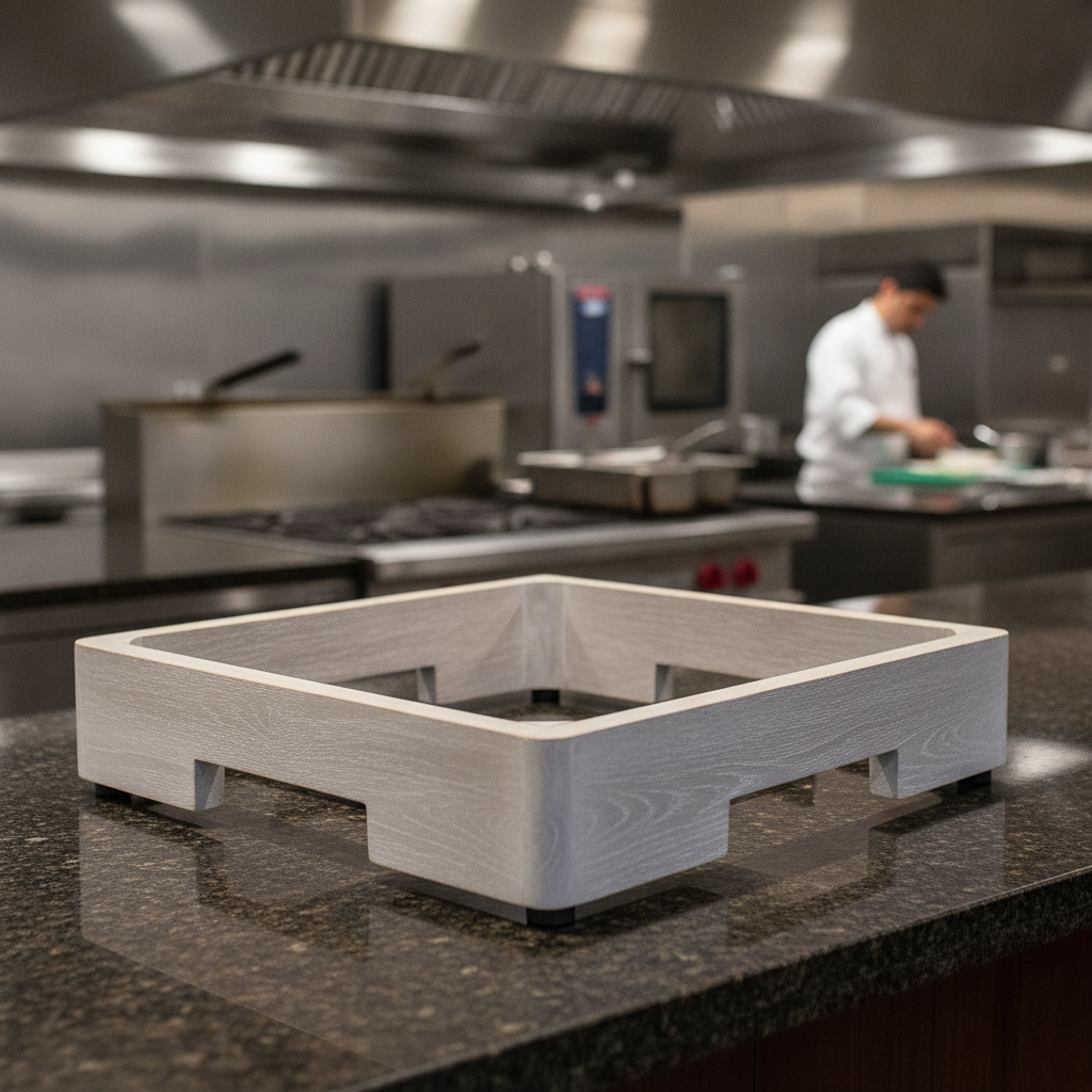 Reclaimed Teak Induction Unit Cover 370x420mm for Foodservice Presentation