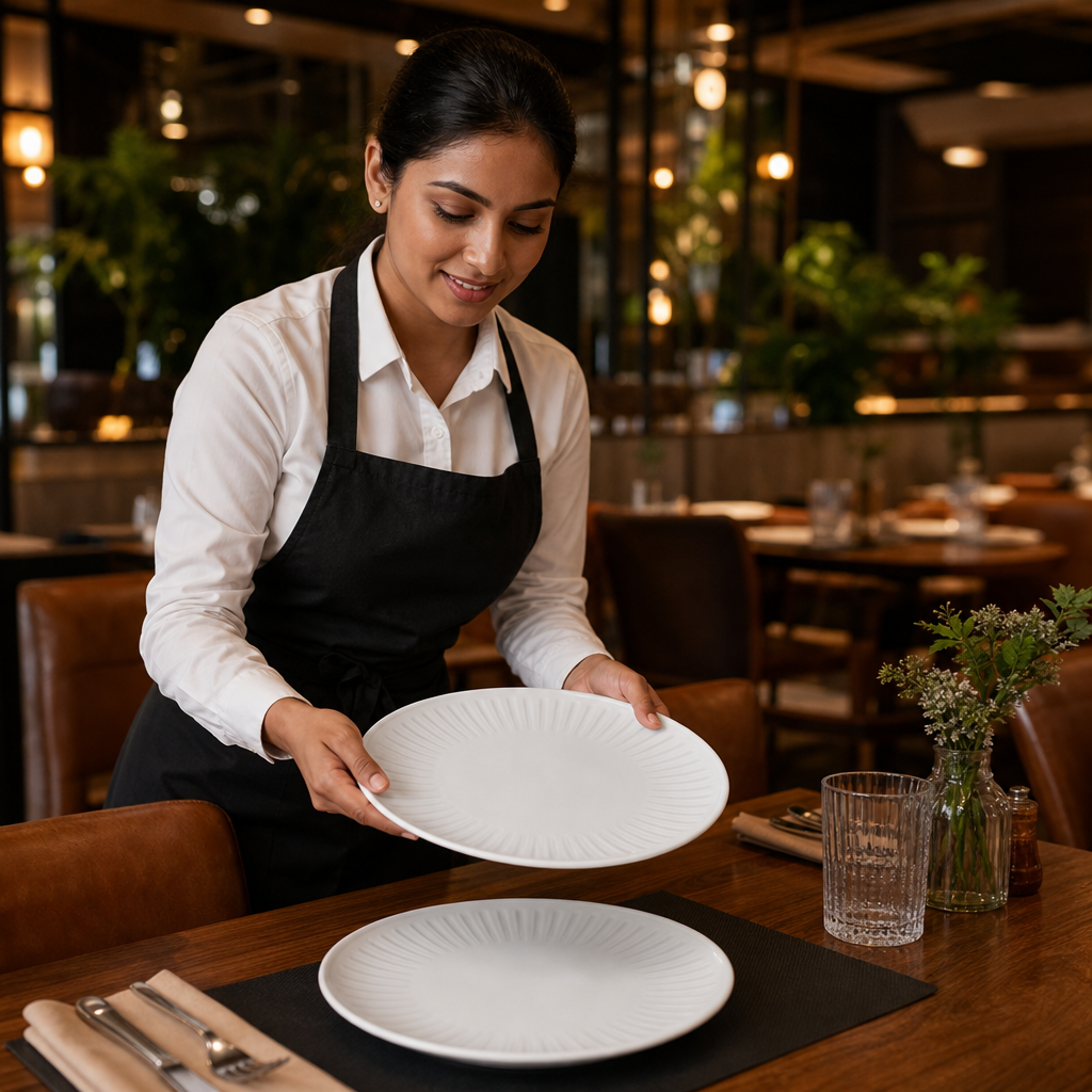 Coupe Plates 260mm Vitrified Ceramic for Dining (Pack of 12)