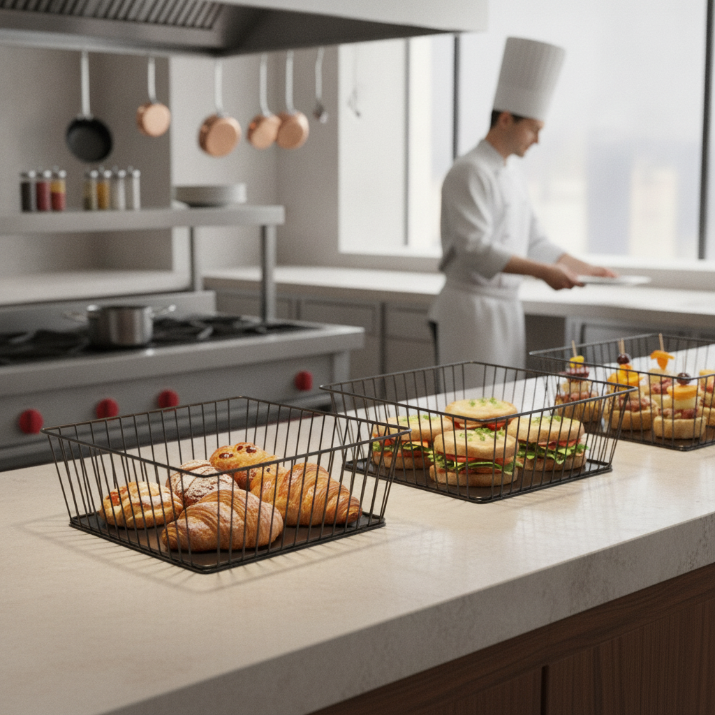 Iron Square Food Display Tray 280x280mm for Front of House