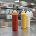Polyethylene Clear Squeeze Sauce Bottle 35oz for Professional Kitchens