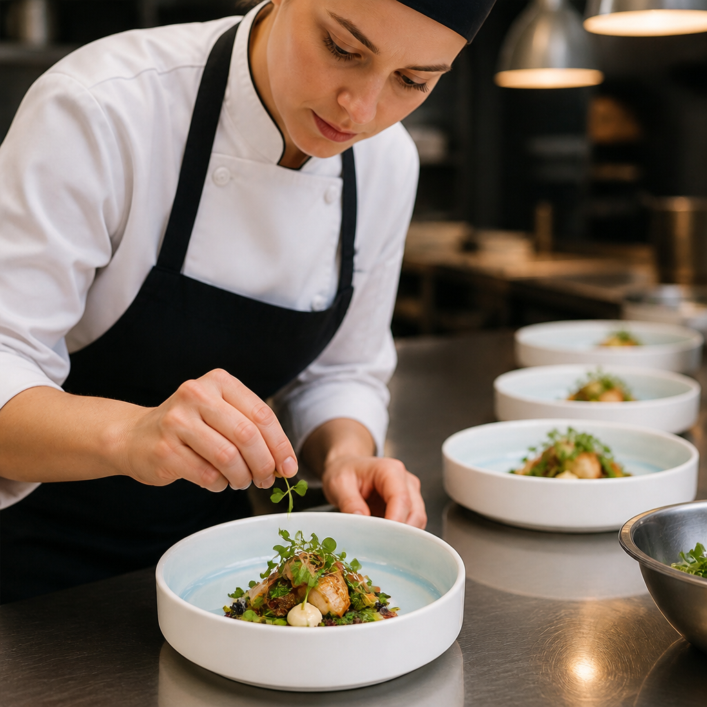 Stacking Bowls 215mm Aqua Porcelain for Restaurants (Pack of 4)