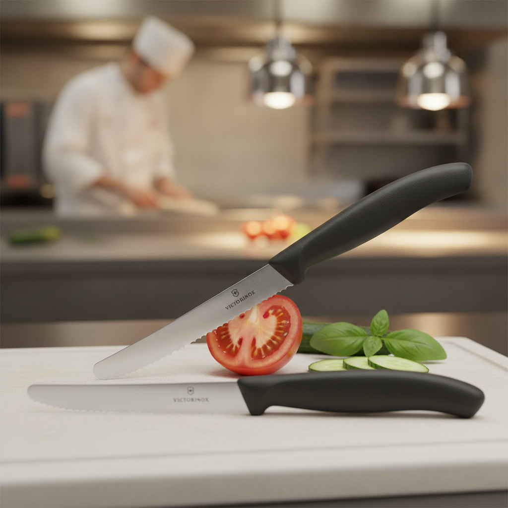 Stainless Steel Wavy Tomato & Table Knife 11cm for Catering (Pack of 2)