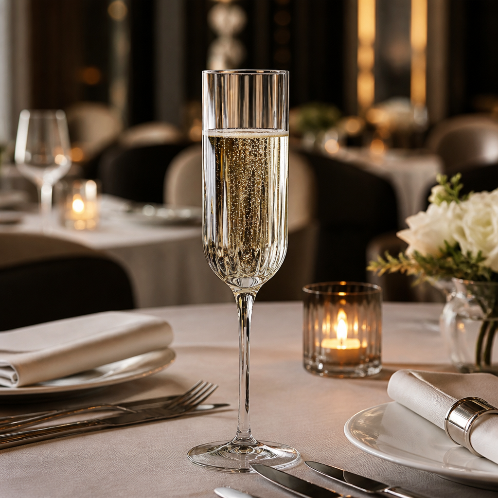 Crystal Champagne Flutes 210ml for Elegant Table Settings (Pack of 24)