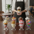 Glass Sundae Glasses 350ml for Dessert Presentation (Pack of 6)
