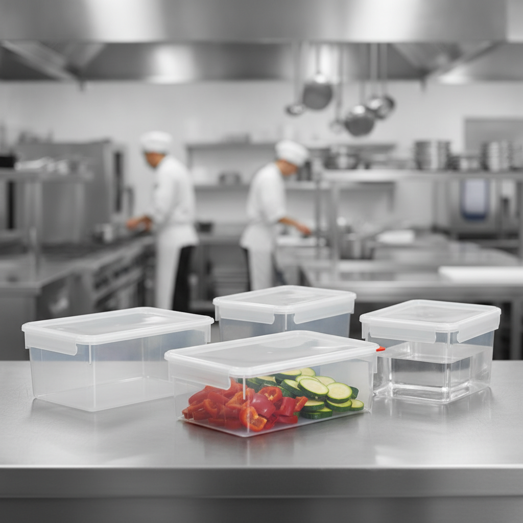 Polypropylene Gastronorm Food Storage Box 21L for Professional Kitchens (Pack of 4)