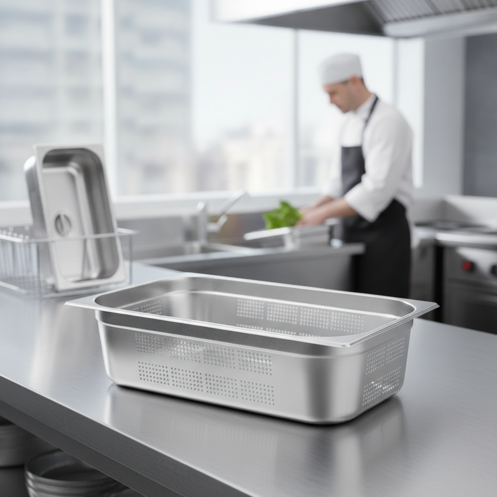 201 Stainless Steel Perforated Gastronorm Tray 20L for Catering & Hospitality
