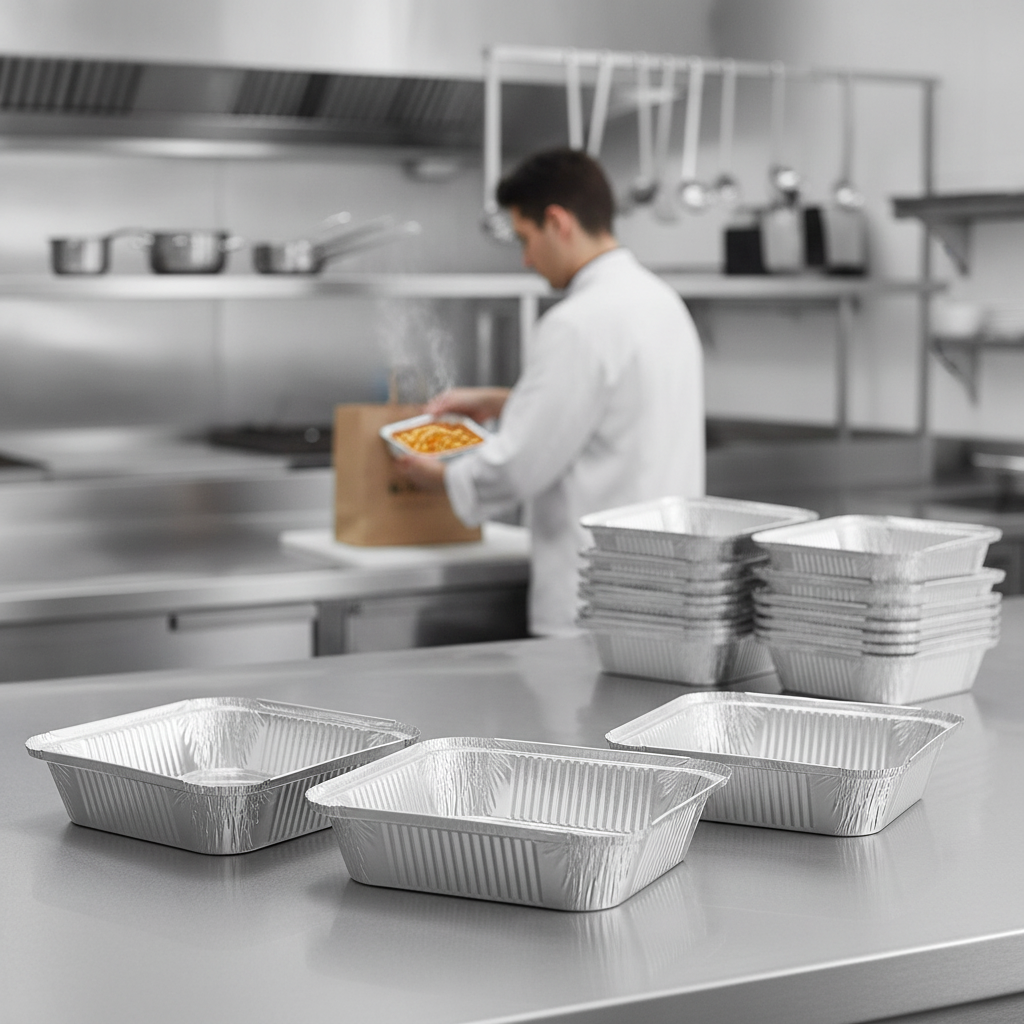 Aluminium Deep Foil Containers 2100ml for Takeaway Service (Pack of 200)