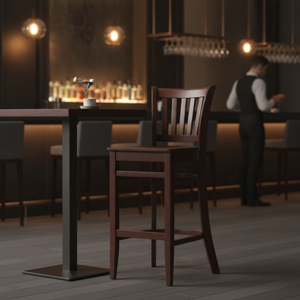 Rubber Wood Bar Chair 1010x410mm for Poseur Tables & Bars